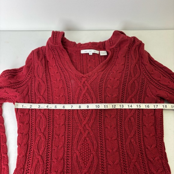 eight eight eight Burgundy Cable Knit Hooded Sweater - Picture 4 of 6